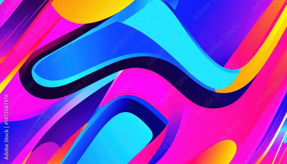Fototapeta premium Vibrant Abstract Background with Pink Blue and Orange Swirls
