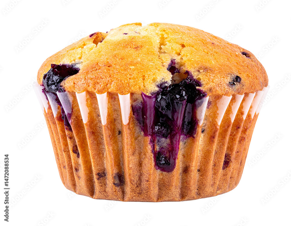 Blueberry Muffin Isolated Sweet Dessert Pastry Food Baked Cake Delicious Breakfast