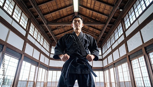 トレーニングをする男性格闘家