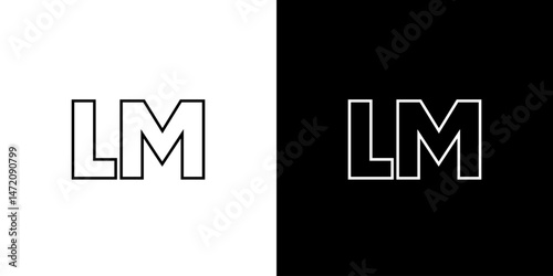 Letter L and M, LM logo design template. Minimal monogram initial based logotype.