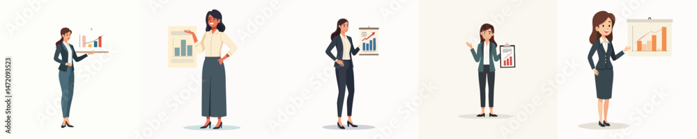 Professional Businesswoman Giving Presentation on Growth Chart Professional Businesswoman Giving Presentation on Growth Chart