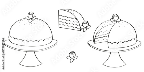 Swedish Prinsesstårta (Princess Cake) vector illustration.
