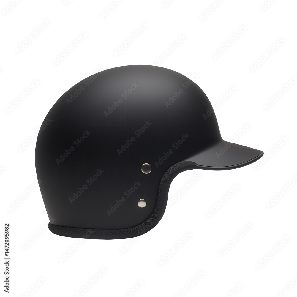 Fototapeta premium A sleek black helmet designed for various sports, featuring a modern shape and ventilation holes for comfort and safety. Ideal for athletes looking for protection during practice.
