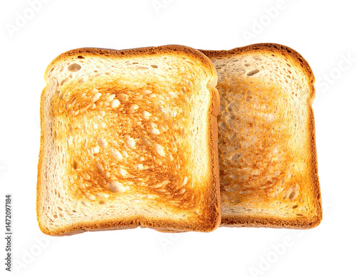 Obraz na płótnie Two Slices of Delicious Golden Brown Toast Isolated on Transparent Background PNG w salonie