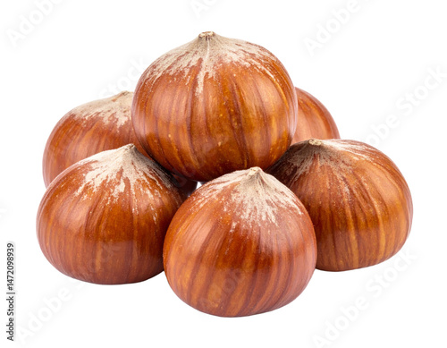 Pile of Hazelnuts Isolated Nutritious and Delicious Food on Transparent Background