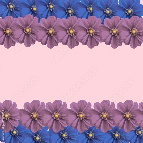 pink flowers border