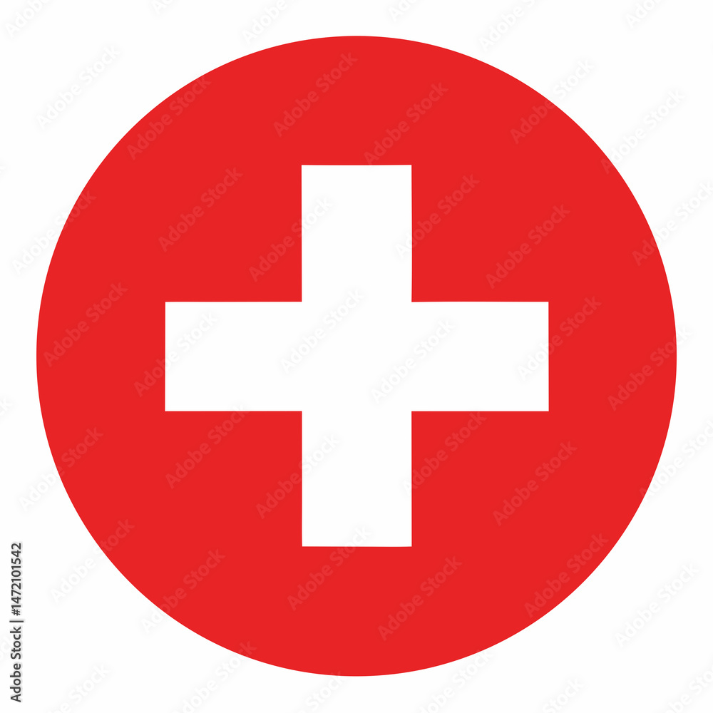 Swiss Flag in Circle Swiss Flag in Circle