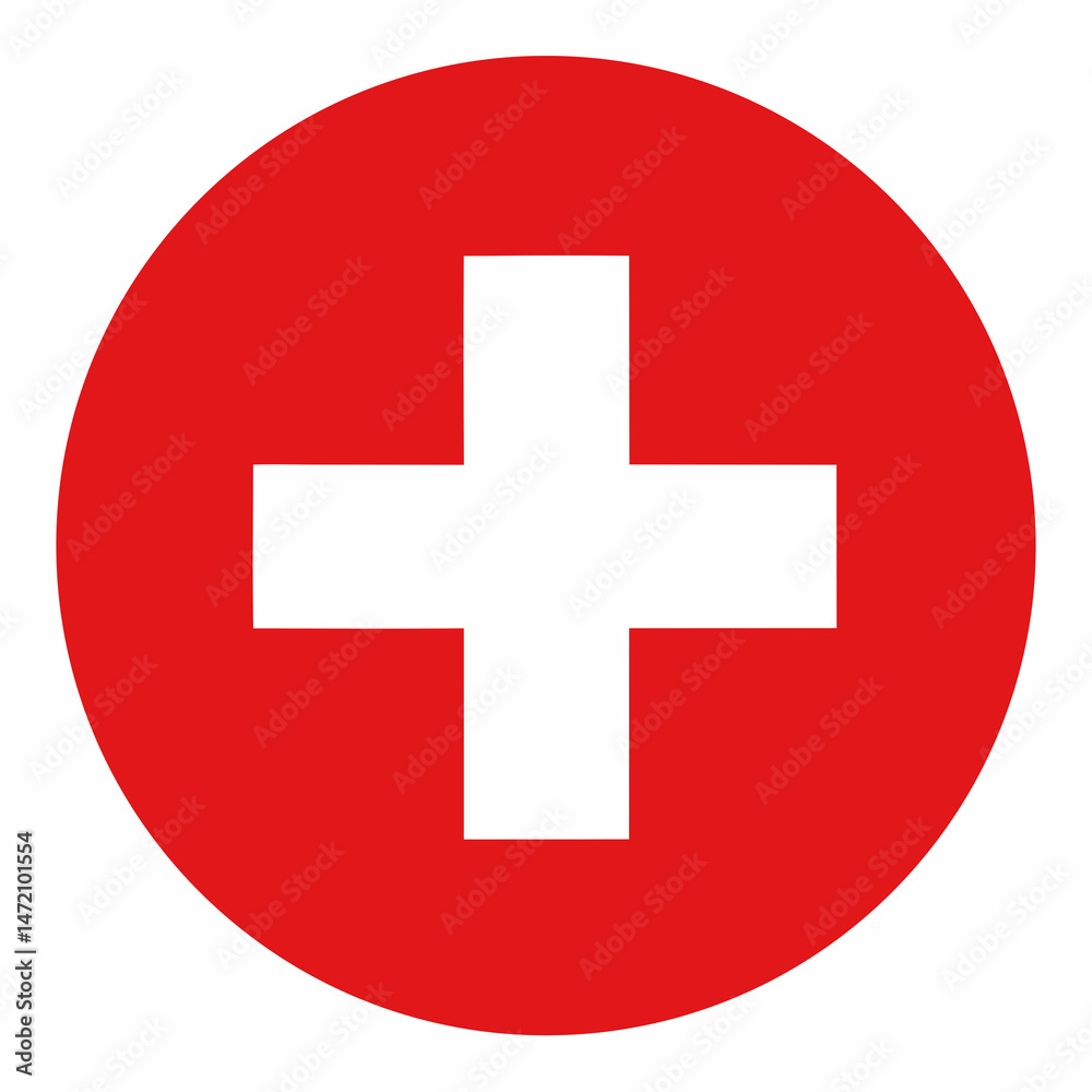 Swiss Flag in Circle Swiss Flag in Circle