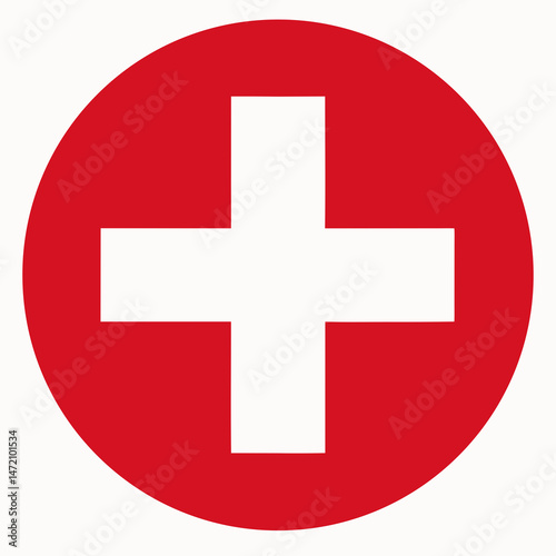 Swiss Flag in Circle