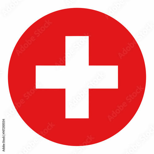 Swiss Flag in Circle