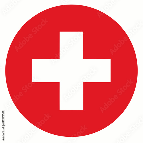 Swiss Flag in Circle
