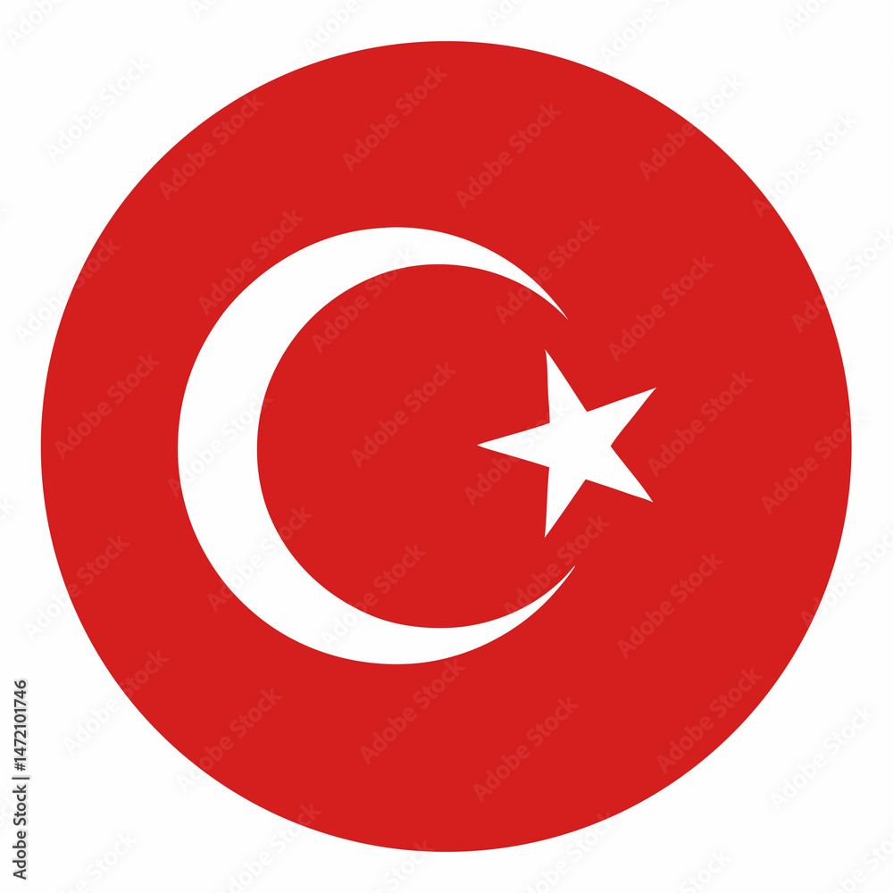 Turkish Flag in Circle Turkish Flag in Circle