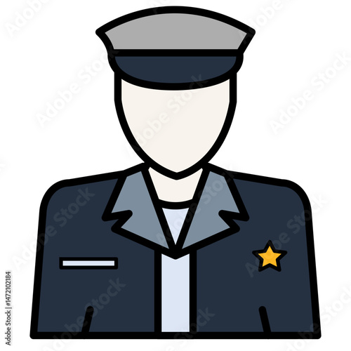 Illustration sailor with stars badge