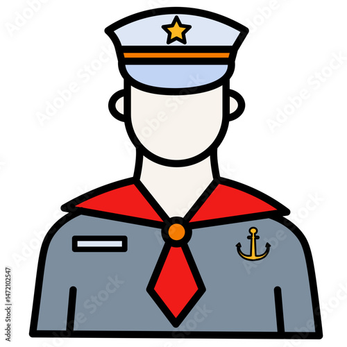 Illustation man wearing uniform sailor