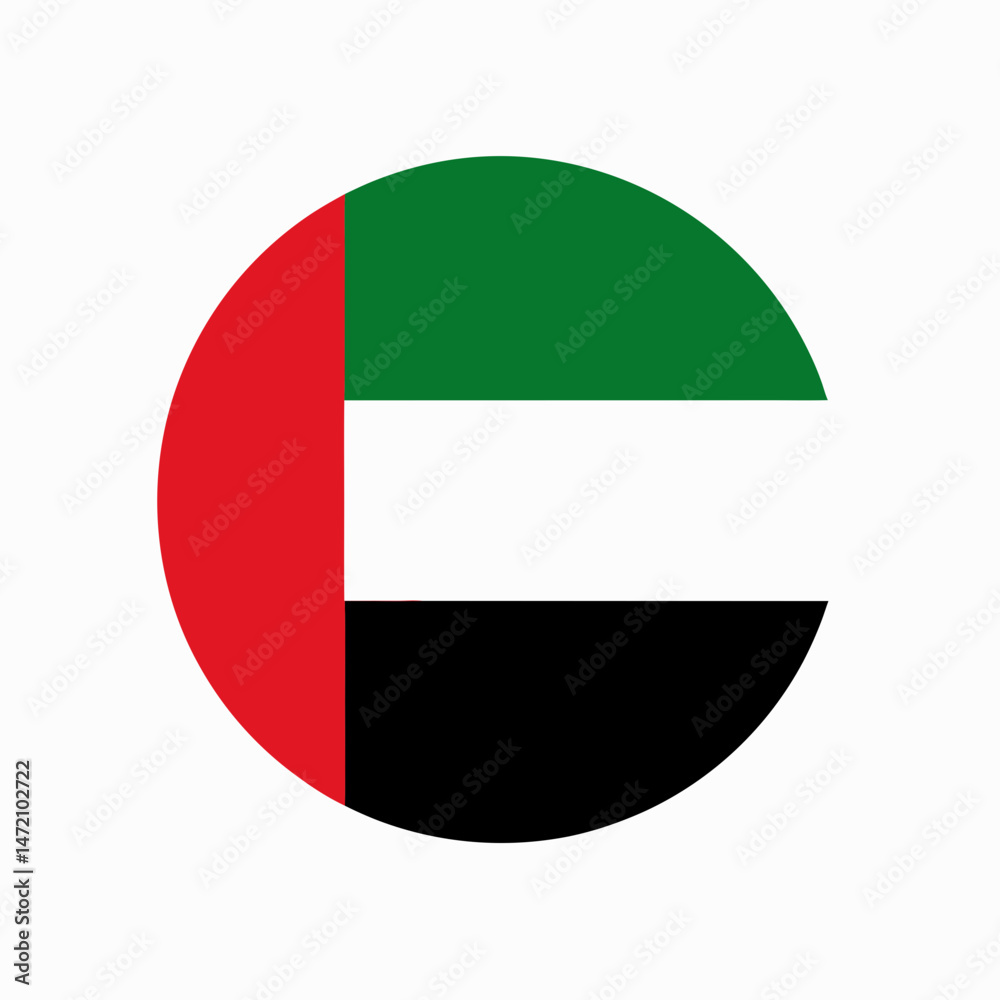 UAE Flag in Circle UAE Flag in Circle