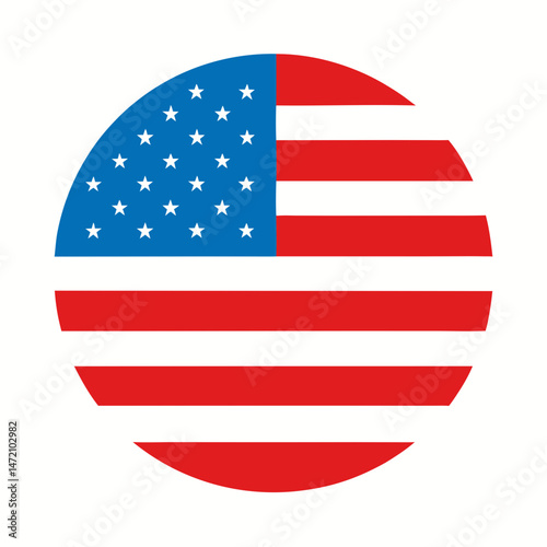 USA Flag in Circle