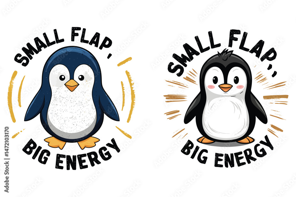 Fototapeta premium Cute Penguin 2D Flat Illustration T-Shirt – 
