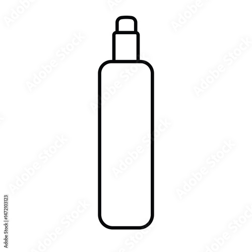 Skincare bottle line icon vector illustration, cosmetic spray bottle clip art, perfume bottle in line art style, beauty product pump container
