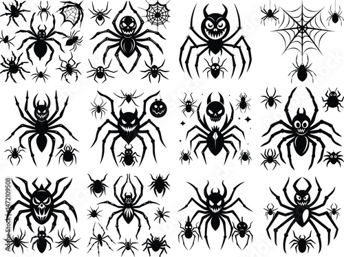 Halloween creepy crawly spiders sinister arachnids