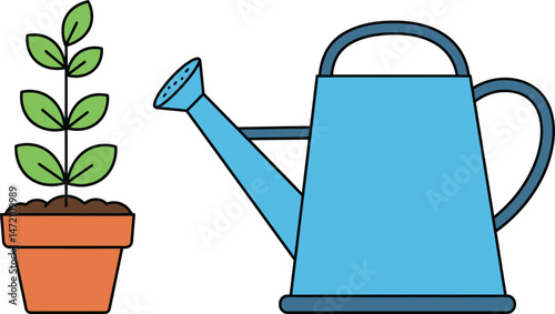 Watering Can and Potted Plant A Symbol of Growth and Nurturing