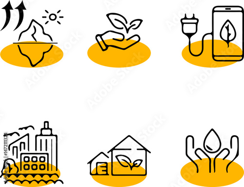 Global Technology Icons Set – Modern Vector Symbols of Innovation and Connectivity