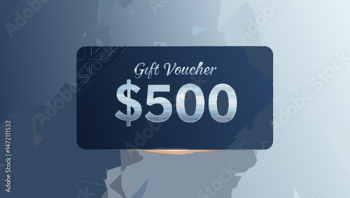 Gift voucher worth $500 on abstract background