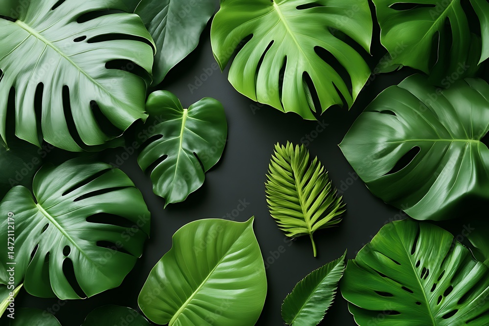 custom made wallpaper toronto digitalTropical Green Leaves Background