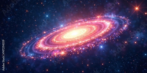 Beautiful spiral galaxy with swirling arms and bright star clusters in outer space, galaxy, spiral, universe