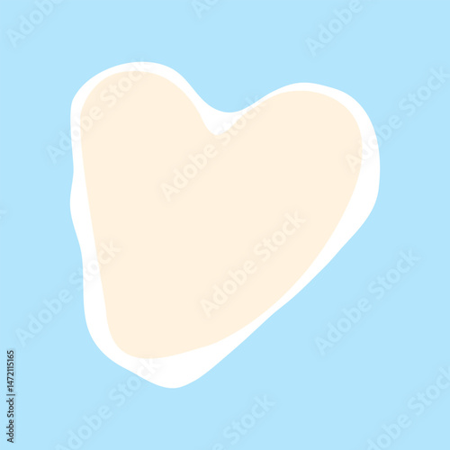 Abstract background design with a gradient from light blue to white with a blue heart shape in the center. Gentle, focused, symbolic, romantic