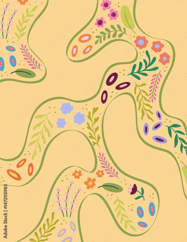 Fototapeta premium seamless pattern with flowers