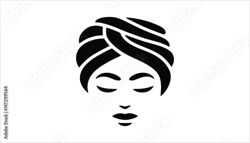 Woman with Turban and Closed Eyes for Beauty and Relaxation