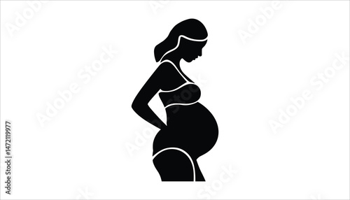 Pregnant Woman Silhouette Vector Design