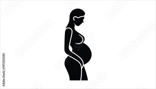 Pregnant Woman Silhouette Vector Design