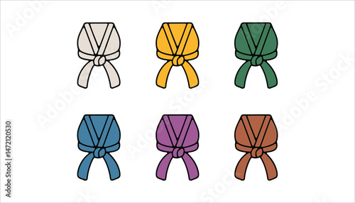 Colorful Knotted Belts in Various Shades Vector Design
