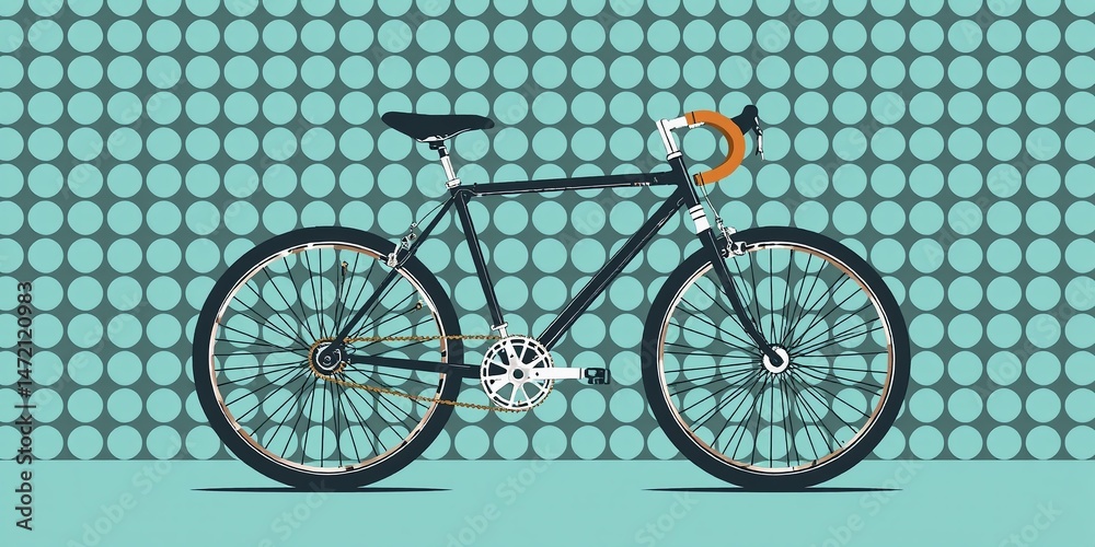 Fototapeta premium Stylish Bike Design with Repeating Pattern Grid
