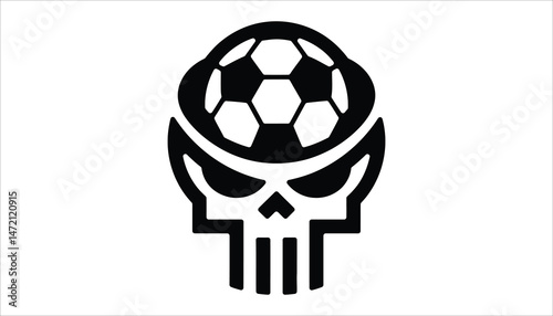 Soccer Skull and Crossbones with Football Vector Design