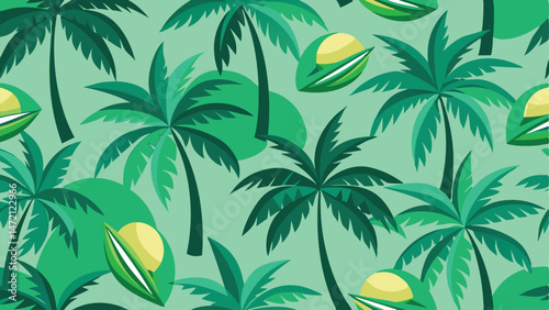 seamless background with palm trees