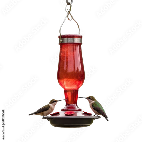 Wallpaper Mural A hummingbird feeder with two hummings on it.  Torontodigital.ca