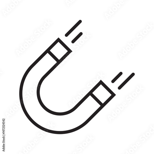 button magnet icon, vector, sign, symbol, logo, illustration, editable scratch, flat design style isolated on white color