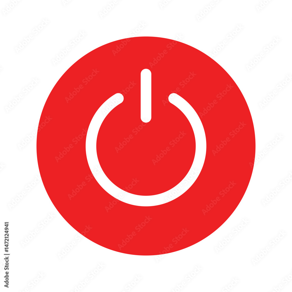Power button vector, standby sign, power button icon Power button vector, standby sign, power button icon