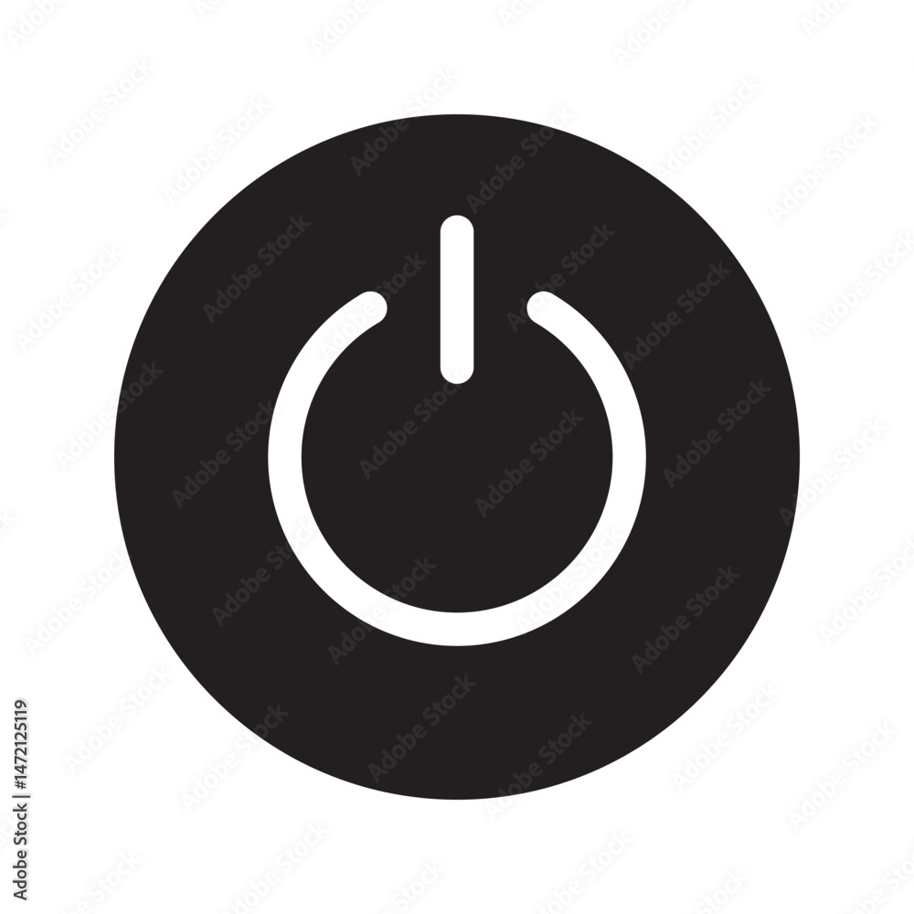 Power button vector, standby sign, power button icon Power button vector, standby sign, power button icon