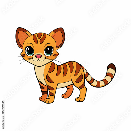 cute margay vector illustration on white background