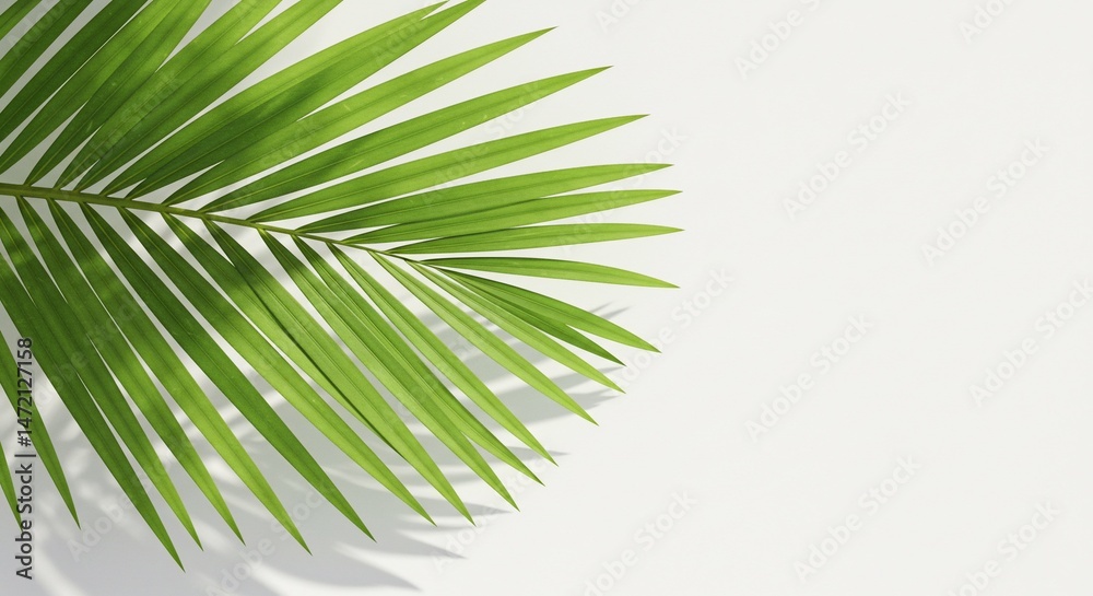 Fototapeta premium Palm Leaf Minimalism: Fresh Aesthetic [High Value]