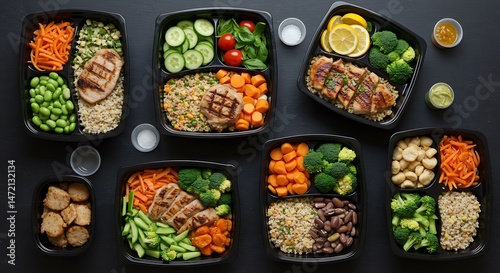 Diverse and Healthy Meal Prep Containers for Balanced Nutrition and Weight Goals