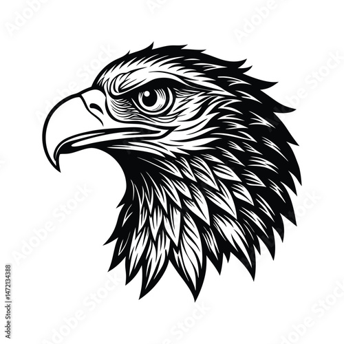 164 Vactor eagle head black Eagle face cute eagle silhouette 