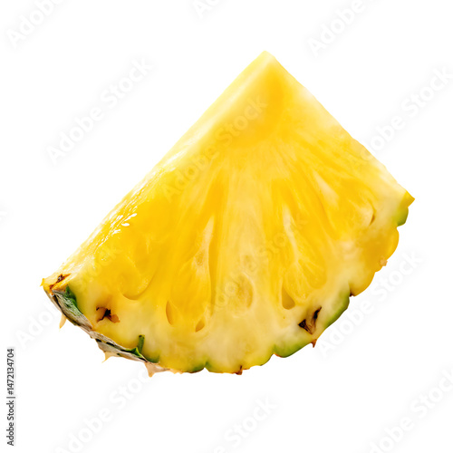 cut pineapple fruit-piece isolated on white  background PNG  