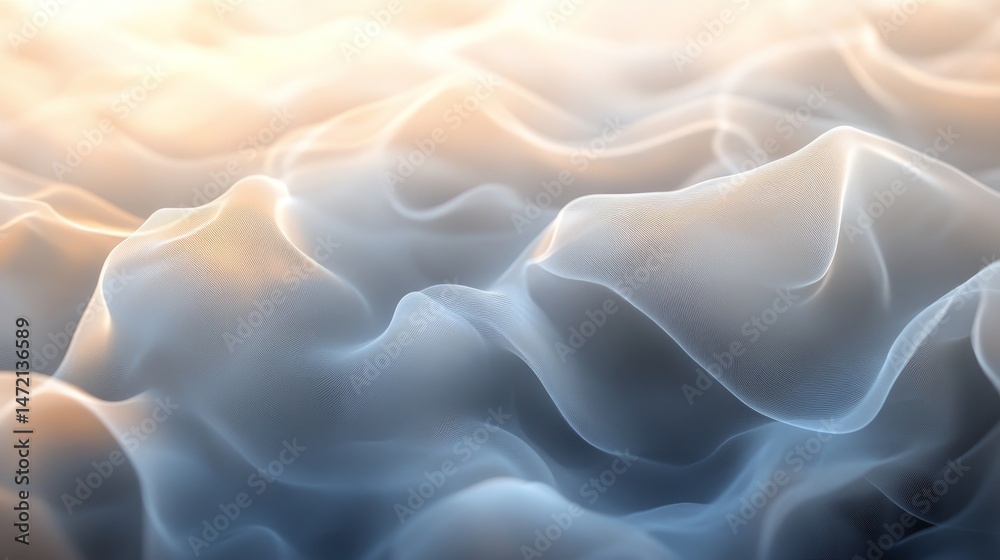 Obraz premium Abstract design of soft, flowing, luminous forms.