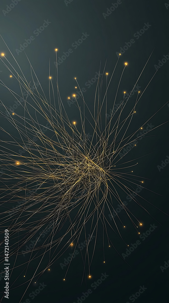 Obraz premium Golden Network with Abstract Background.
