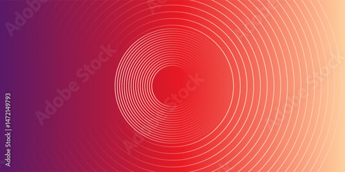 Abstract modern gradient horizontal template background. Trendy bright circle lines creative design. Minimal style graphic elements. Suit for poster, cover, banner, flyer, brochure, presentation
