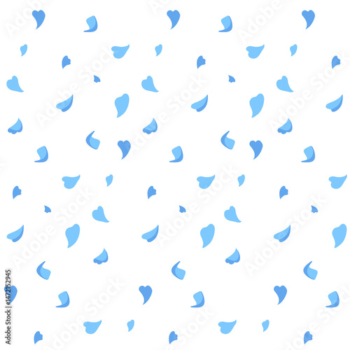 Falling Blue Petals Seamless Pattern – Romantic Floral Background